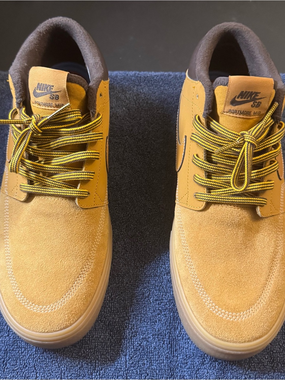 Nike SB Portmore Mid Mustard Suede Mens’s 8.5